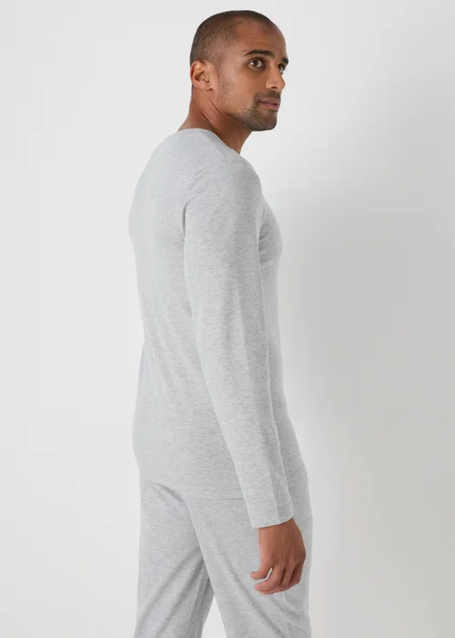 Grey Long Sleeve Thermal T-Shirt - S Image 3