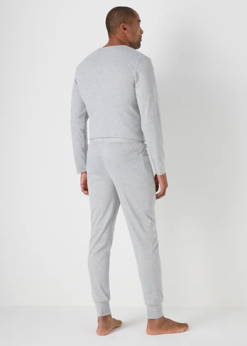 Grey Thermal Long Jogging Bottoms - S Image 3