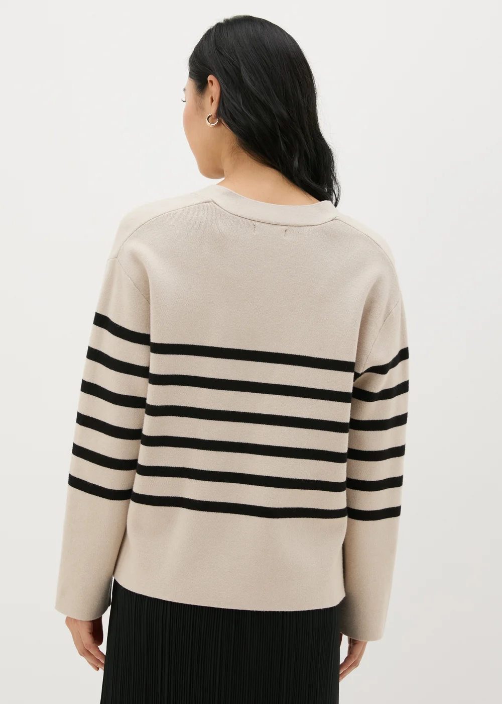 Et Vous Camel Stripe V-Neck Cardigan - XS Image 2