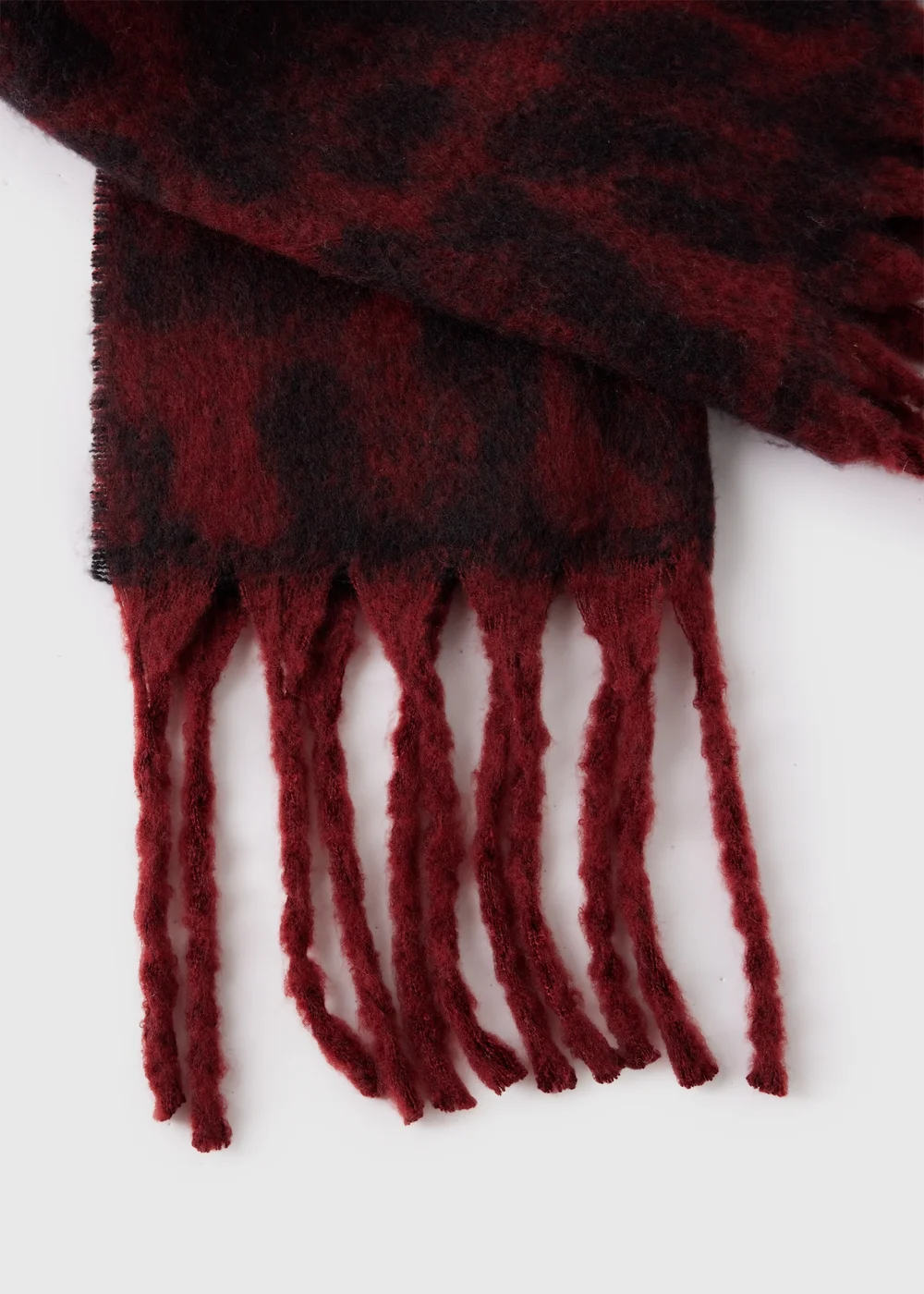 Burgundy Animal Brushed Scarf - One Size Image 2