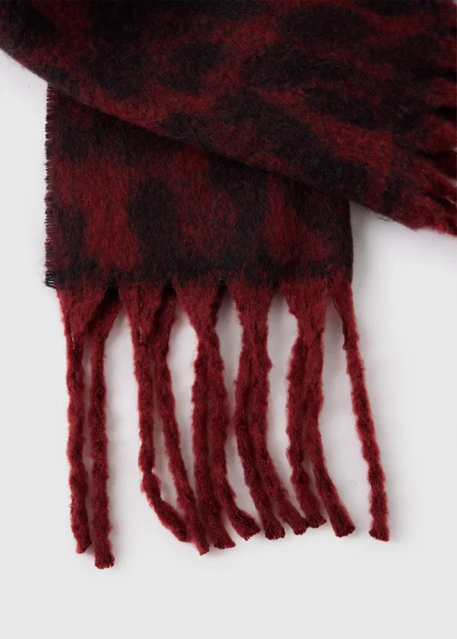 Burgundy Animal Brushed Scarf - One Size Image 2