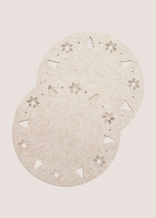Wondrous 2 Pack Cream Felt Placemats Image 1