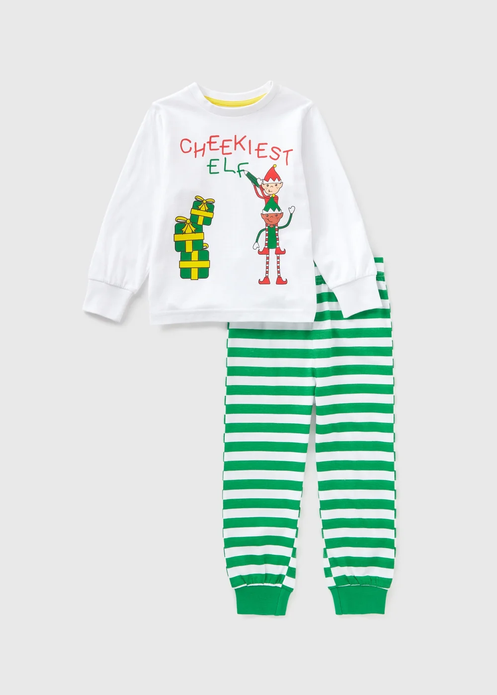 Boys Green Elf Top & Bottoms Pyjama Set (1-7yrs) - 1 to 1 half years Image 1