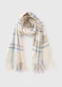 Cream Check Scarf - One Size Image 1