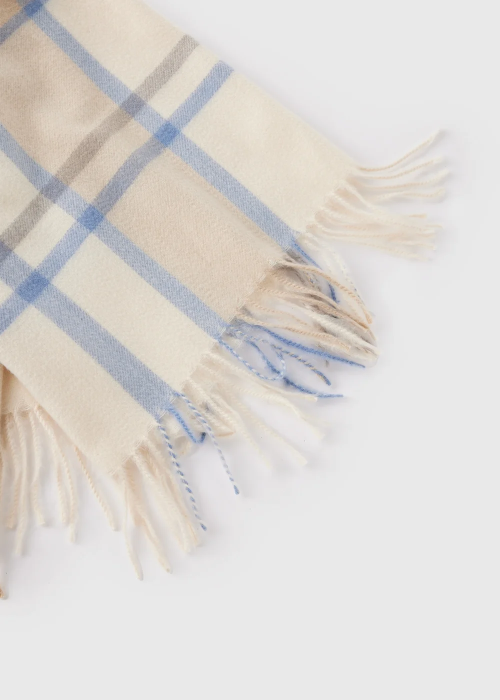 Cream Check Scarf - One Size Image 2