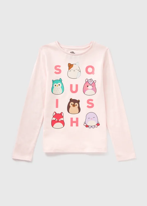 Squishmallow Kids Pink Long Sleeve Top (5-13yrs) - Age 5 Years Image 1