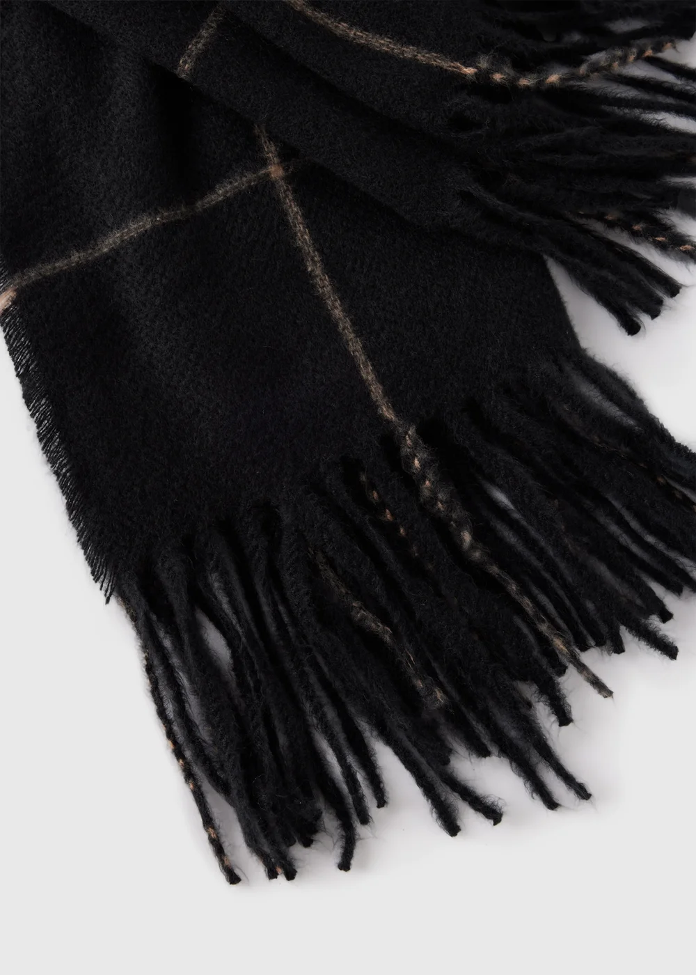 Black Check Scarf - One Size Image 2