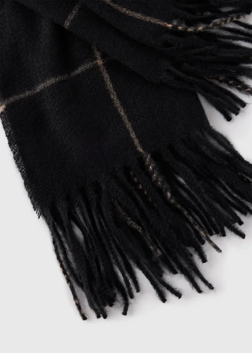 Black Check Scarf - One Size Image 2