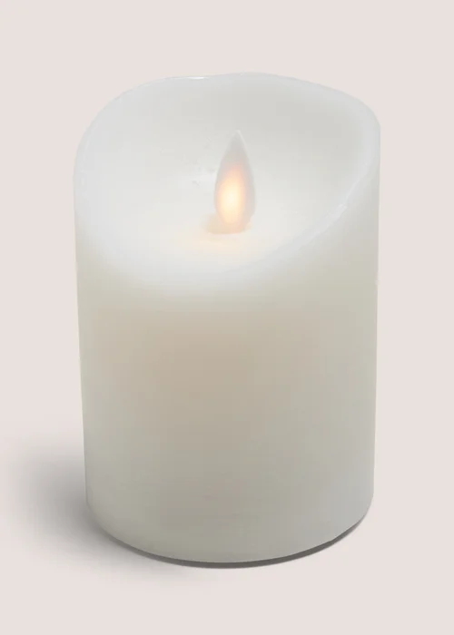 White LED Small Pillar Candle Image 1