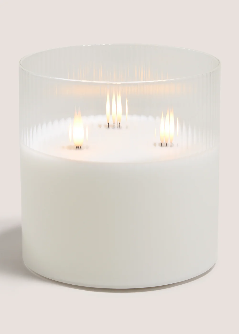 White Glass LED Large Candle Image 1