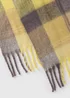 Yellow Check Brushed Scarf - One Size Image 2
