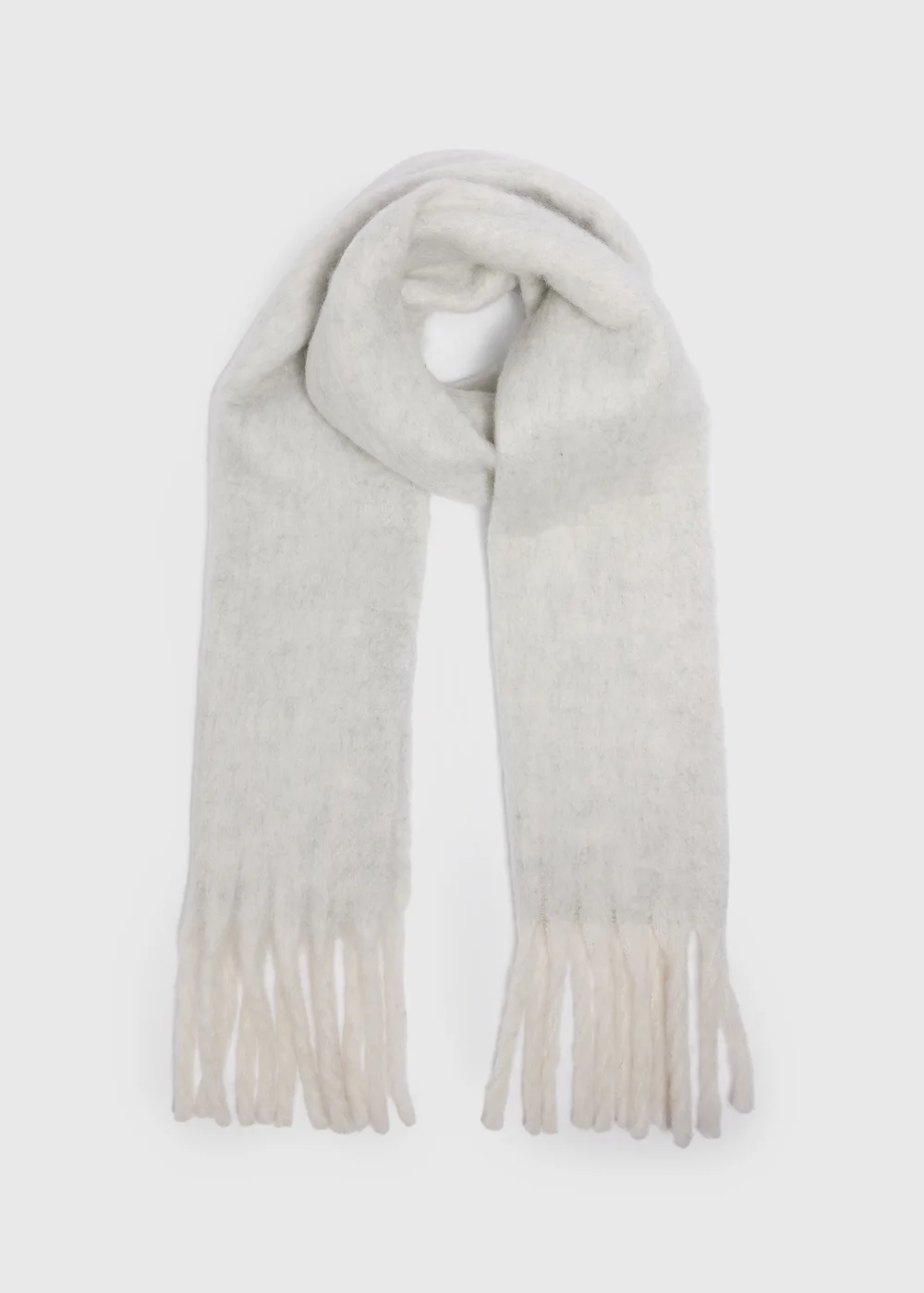 Grey Brushed Scarf - One Size Image 1
