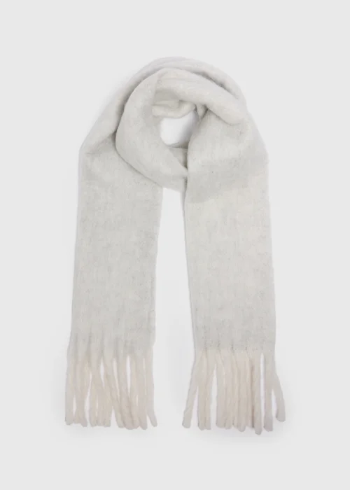 Grey Brushed Scarf - One Size Image 1