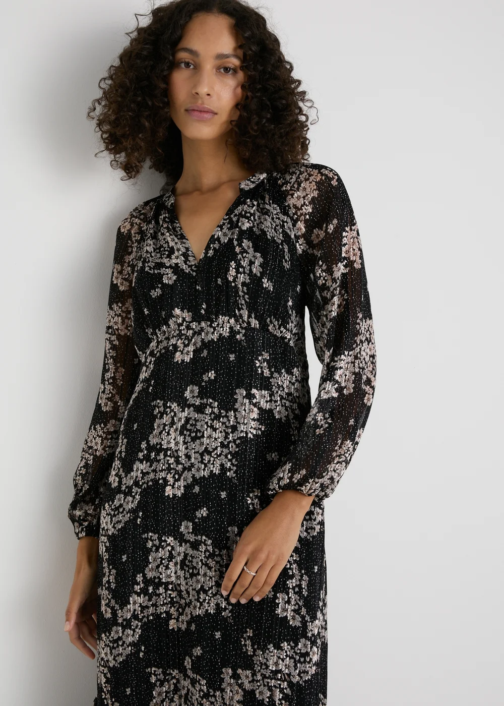 Et Vous Black Ditsy Floral Midaxi Dress - Size 8 Image 3