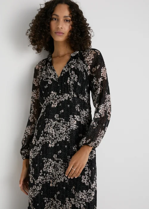 Et Vous Black Ditsy Floral Midaxi Dress - Size 8 Image 3