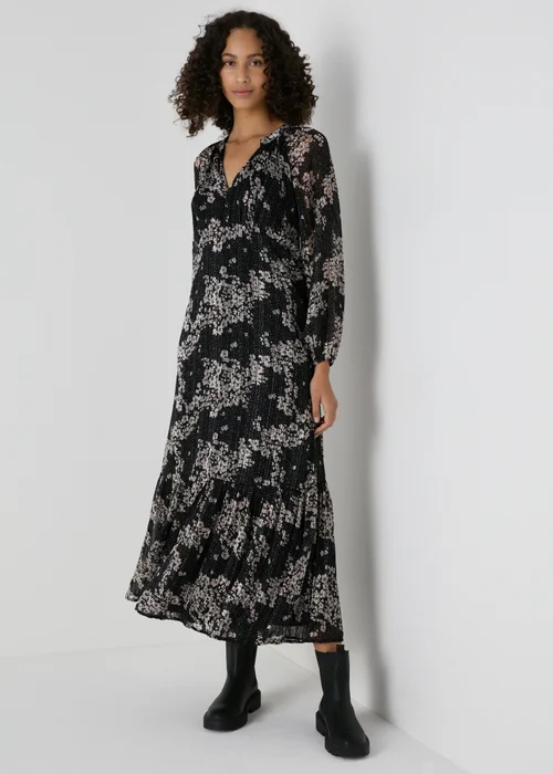 Et Vous Black Ditsy Floral Midaxi Dress - Size 8 Image 1