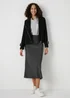 Et Vous Charcoal Satin Midi Skirt - Size 8 Image 1