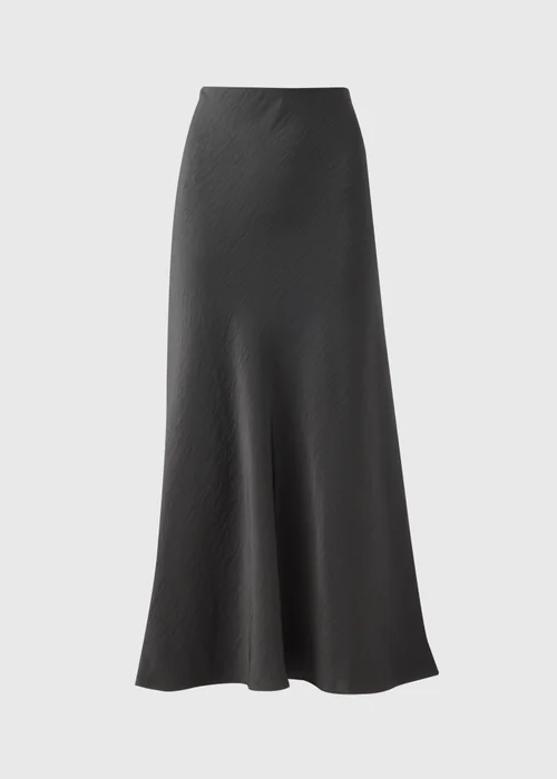 Et Vous Charcoal Satin Midi Skirt - Size 8 Image 4