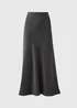 Et Vous Charcoal Satin Midi Skirt - Size 8 Image 4