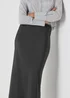 Et Vous Charcoal Satin Midi Skirt - Size 8 Image 3