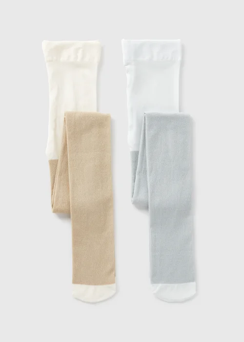 2 Pack Girls Gold & Silver Sparkle Tights (2-11yrs) - 2-3 Yrs Image 1