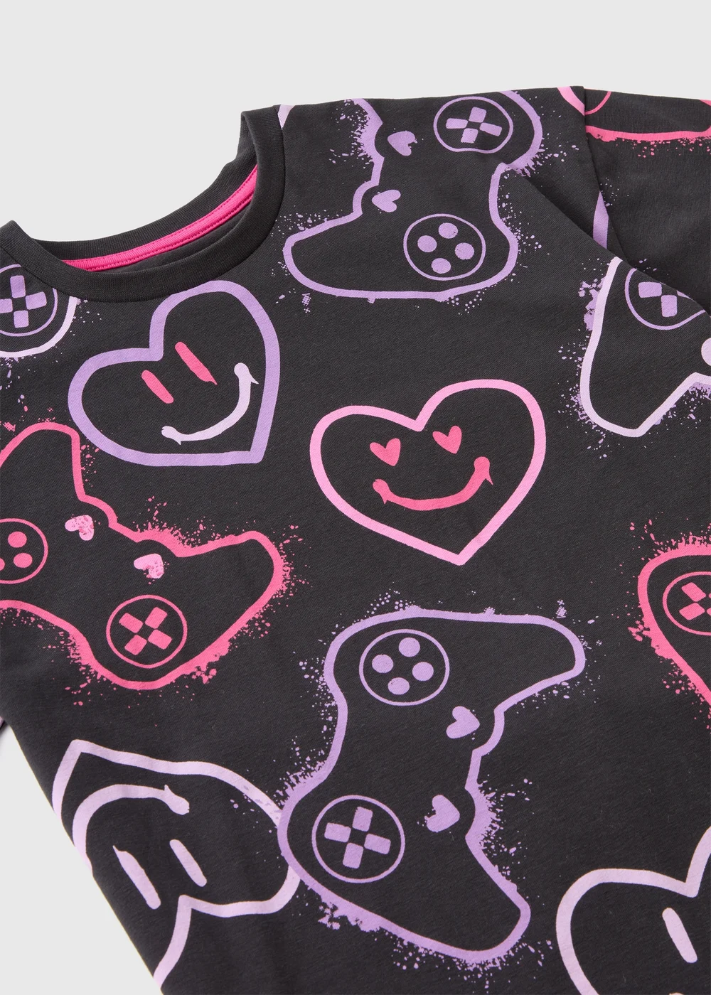 Girls Navy Gamer Pyjama Set (7-13yrs) - Age 7 Years Image 2