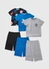 3 Pack Boys Multicolour Football Pyjama Sets (7-13yrs) - Age 7 Years Image 1