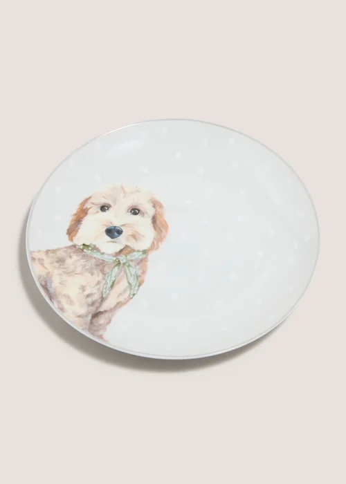 White Cockapoo Dinner Plate Image 1