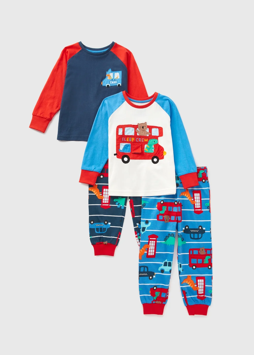 2 Pack Boys Transport Pyjama Sets (1-7yrs) - 1 half year to 2 Image 1