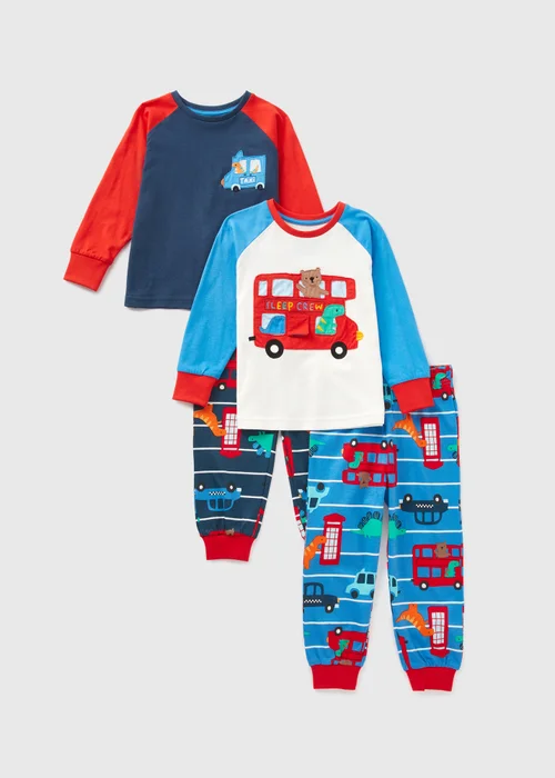 2 Pack Boys Transport Pyjama Sets (1-7yrs) - 1 half year to 2 Image 1