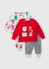 2 Pack Kids Red Christmas Pyjama Set (1-7yrs) - 1 to 1 half years Image 1