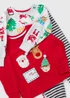 2 Pack Kids Red Christmas Pyjama Set (1-7yrs) - 1 to 1 half years Image 2