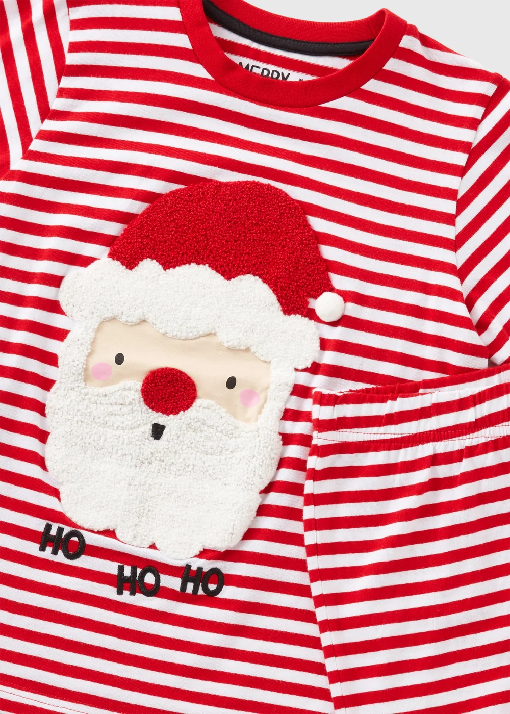 Kids Red Stripe Santa Top & Bottom Pyjama Set (1-7yrs) - Age 2 - 3 Years Image 2