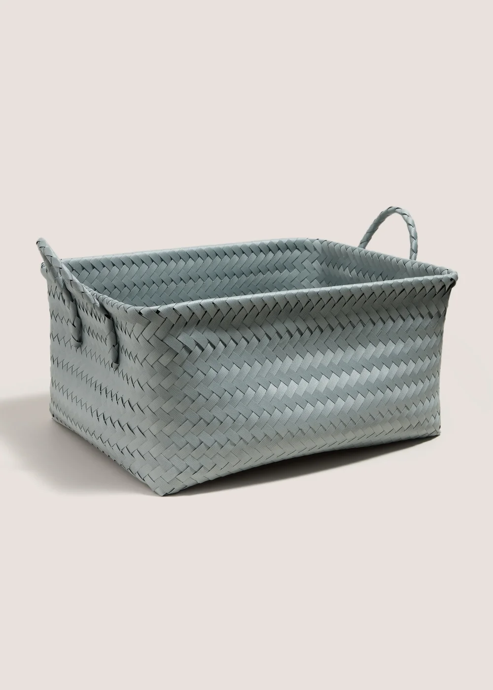 Grey Plastic Woven Tray Image 1