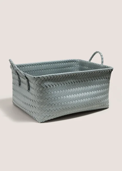 Grey Plastic Woven Tray Image 1