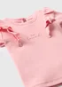 Girls Pink So Loved Frill Top & Leggings Set (Newborn-23mths) - Age 0 - 3 Months Image 2