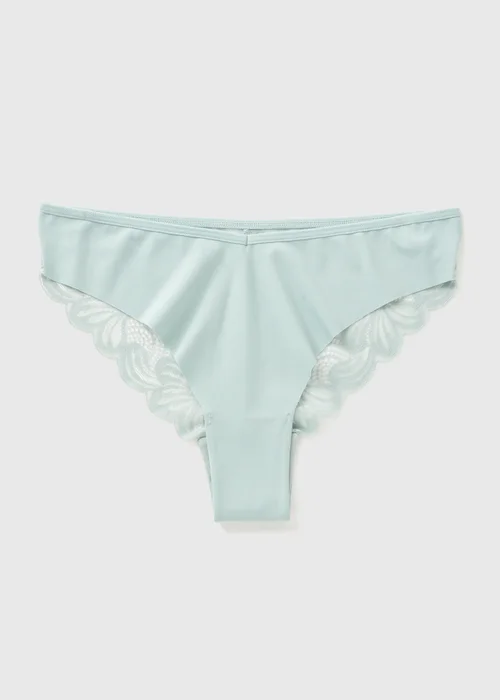 Green Lace Detail Brazilian Knickers - Small Image 3