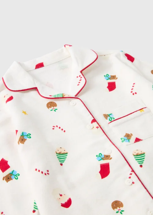 Kids Cream Christmas Ditsy Print Pyjama Set (1-7yrs) - 1 half year to 2 Image 2