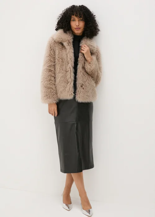 Beige Faux Fur Coat - 8 Image 1