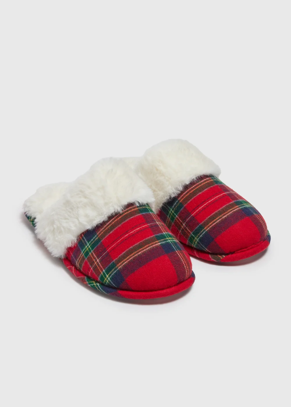 Winter Poem Red Tartan Slippers - S Image 1