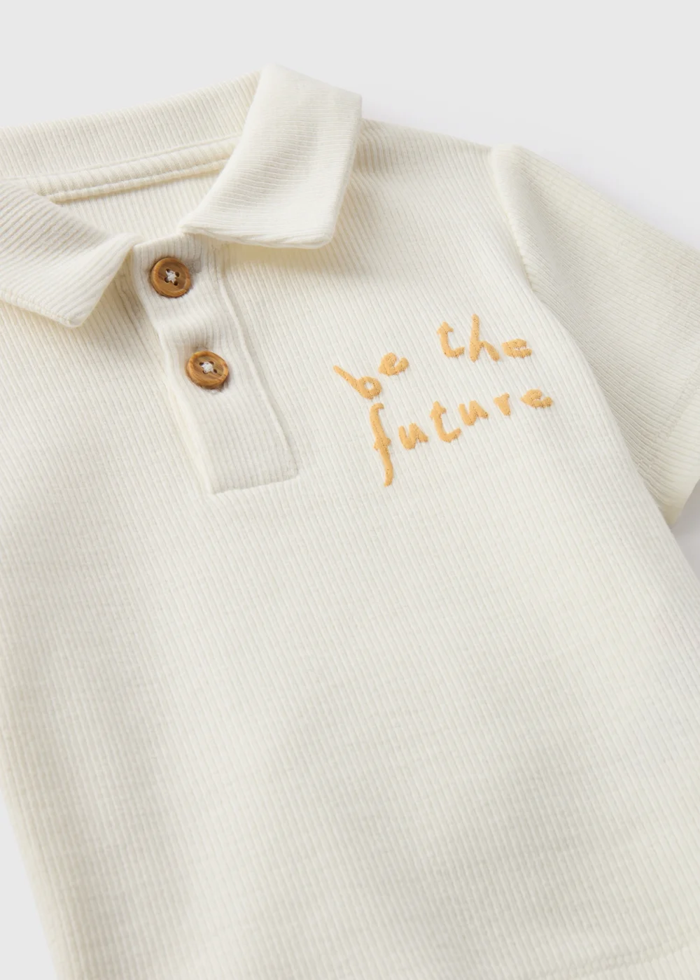 Baby Cream Be The Future Polo Set (Newborn-23mths) - Age 0 - 3 Months Image 2