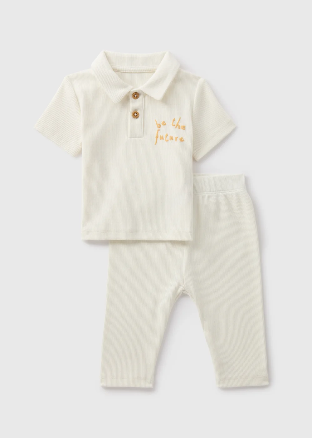Baby Cream Be The Future Polo Set (Newborn-23mths) - Age 0 - 3 Months Image 1