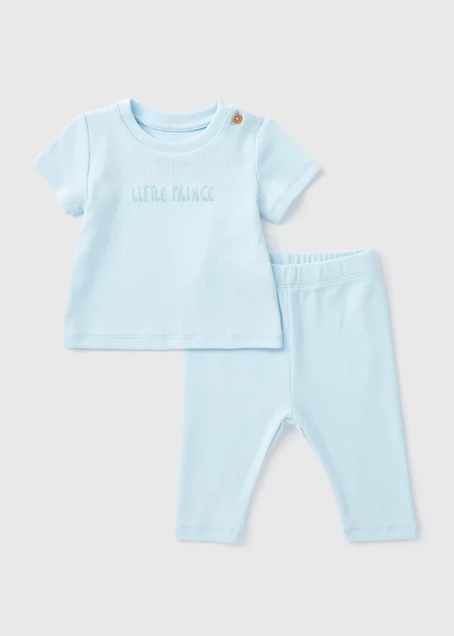 Baby Blue Prince Top and Leggings Set (Newborn-23mths) - Age 0 - 3 Months Image 1