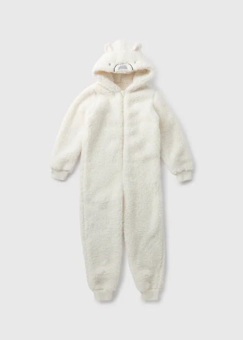 Girls White Polar Bear Onesie (1-7yrs) - 1 half year to 2 Image 1