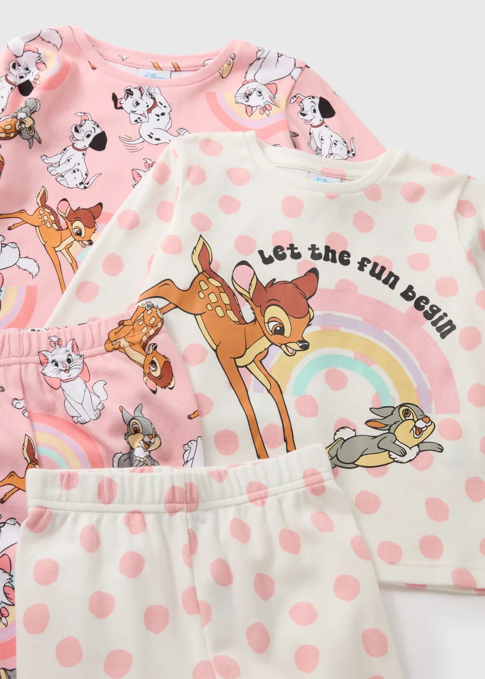 Disney Classics 2 Pack Girls Pink Pyjama Sets (1-7yrs) - 1 half year to 2 Image 2