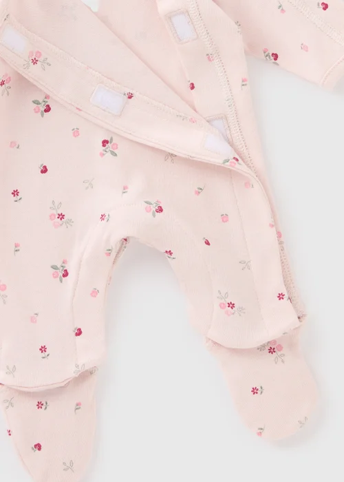Prem Baby Pink Floral Sleepsuit (3-4lb) - 3LB PREM BABY Image 2