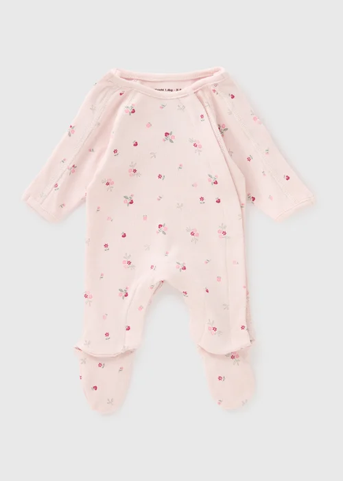 Prem Baby Pink Floral Sleepsuit (3-4lb) - 3LB PREM BABY Image 1