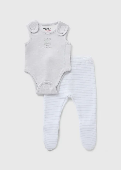 2 Piece Prem Baby Grey Bodysuit Set (3-4lb) - 3lb Image 1