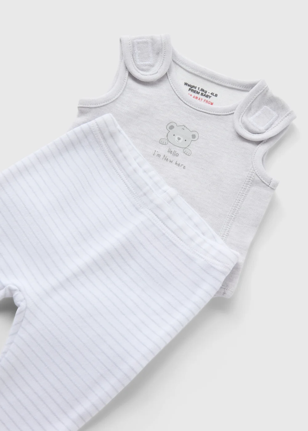 2 Piece Prem Baby Grey Bodysuit Set (3-4lb) - 3lb Image 2