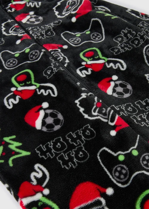 Boys Black Christmas Gaming Onesie (7-13yrs) - Age 7 Years Image 2